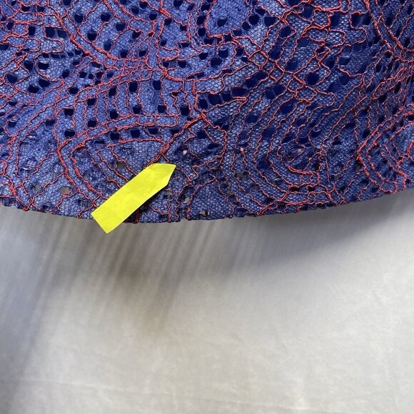 Banana Republic Lace Overlay Long Sleeve Round Neck Blouse Women Small Blue New - Picture 3 of 16